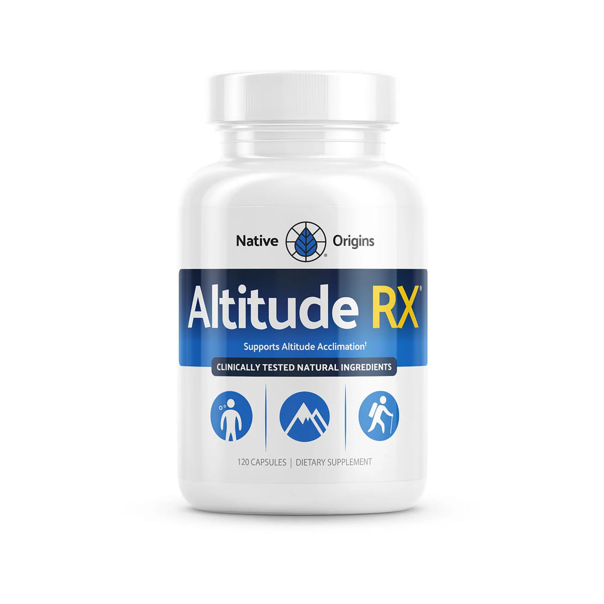 Front view of Altitude RX OxyBoost Complex bottle on white background