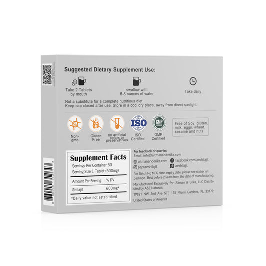 Altman & Erika Shilajit Tablets packaging