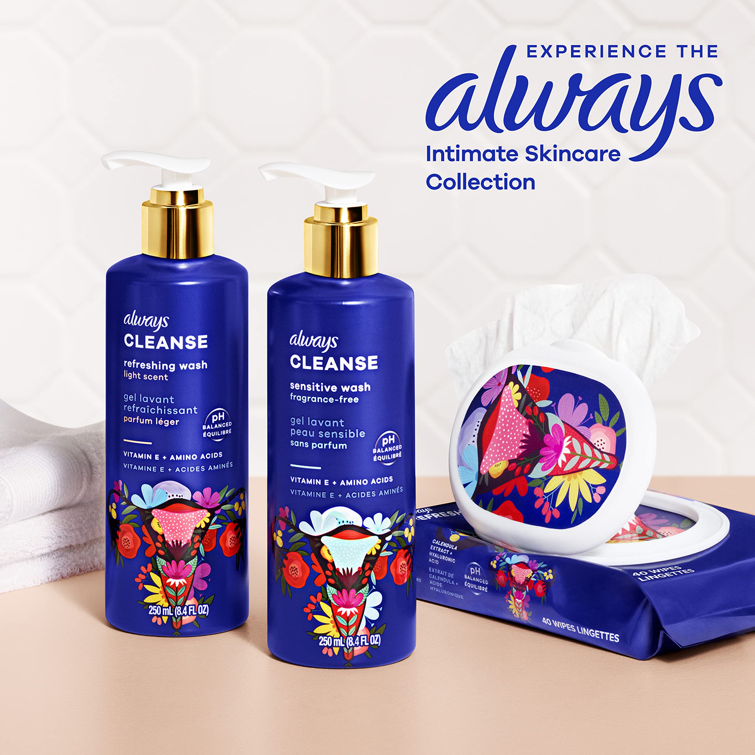 Always Wash lather texture hints gentle cleansing experience