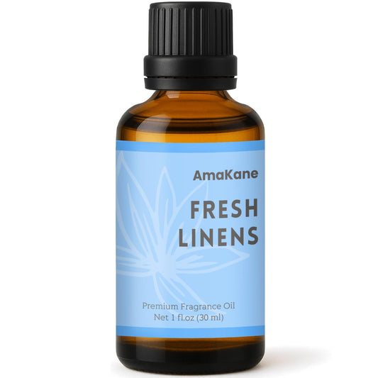 AmaKane Fresh Linens Fragrance Oil 30ml amber glass bottle with dropper