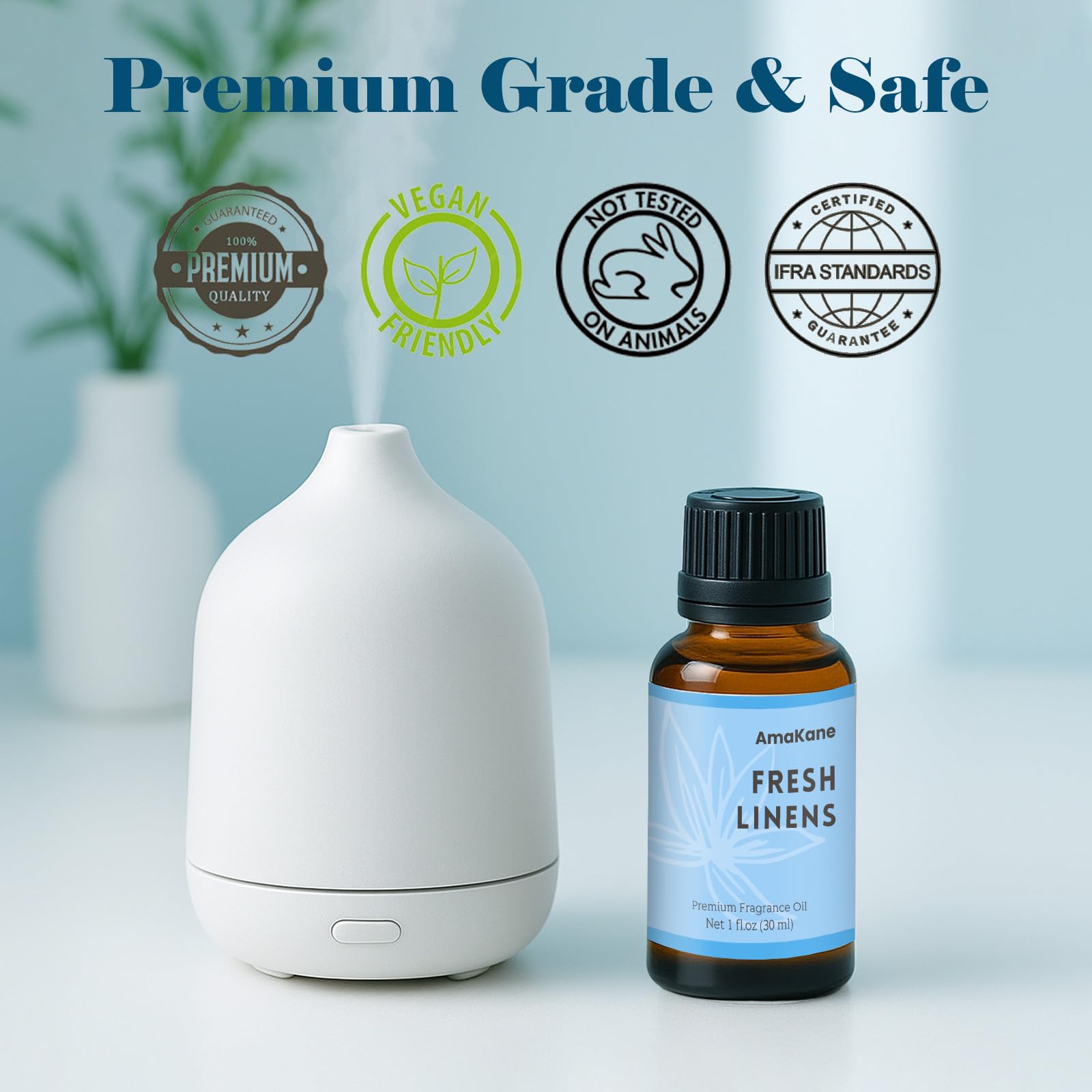 IFRA certification and phthalate-free icons for AmaKane fragrance oil