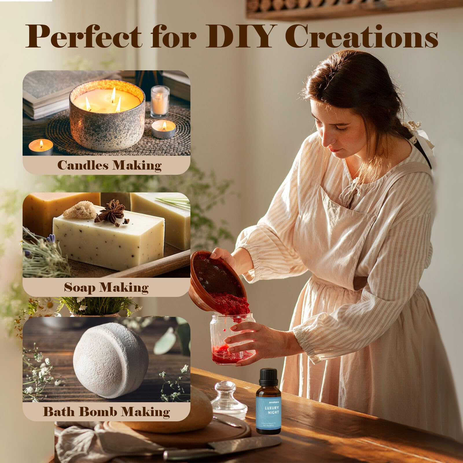 Candle making with AmaKane Night Fragrance Oil