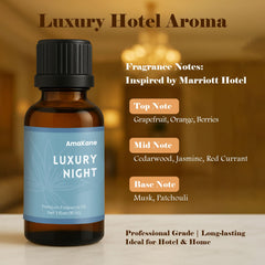 Diffuser filled with AmaKane Night Fragrance Oil, hotel inspired scent