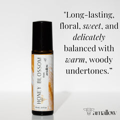 Packaging and labeling of Amallow Honey Blossom Perfume Roller