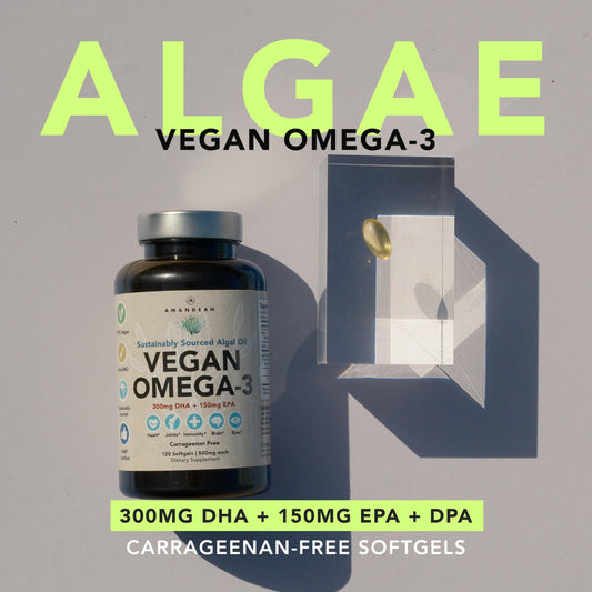 Close-up of tapioca-based carrageenan-free omega-3 softgels