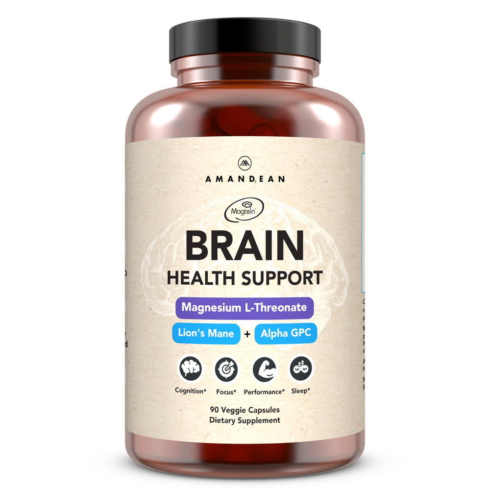AMANDEAN Brain Supplement bottle with 90 vegan capsules