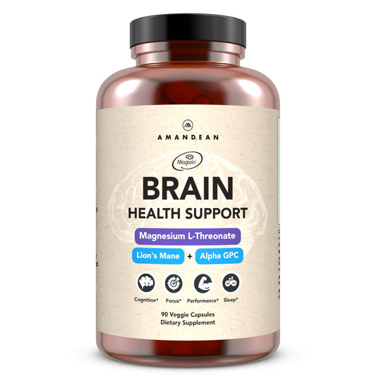 AMANDEAN Brain Supplement bottle with 90 vegan capsules