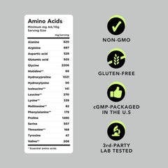 AMANDEAN Collagen Powder 18 amino acids shown in hydrolyzed form