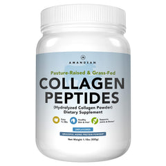 Front view of AMANDEAN Collagen Peptides Powder 17.6oz jar