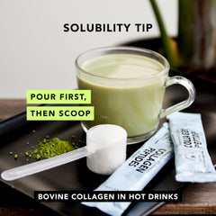 AMANDEAN Collagen Powder added to smoothie for easy daily nutrition