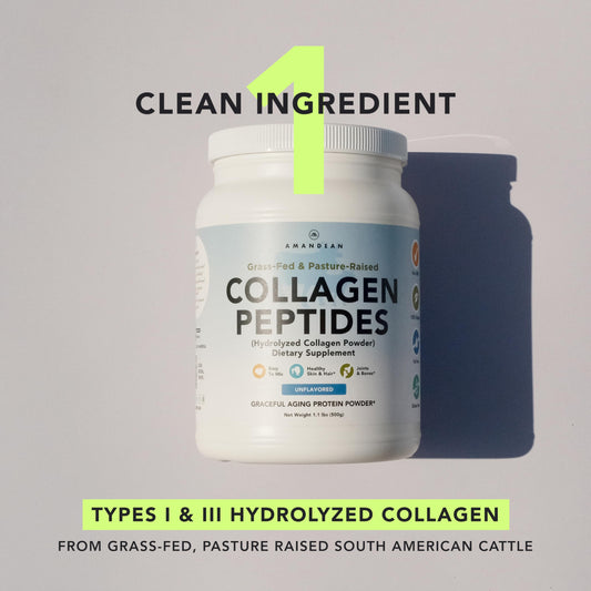 Scoop of unflavored collagen powder