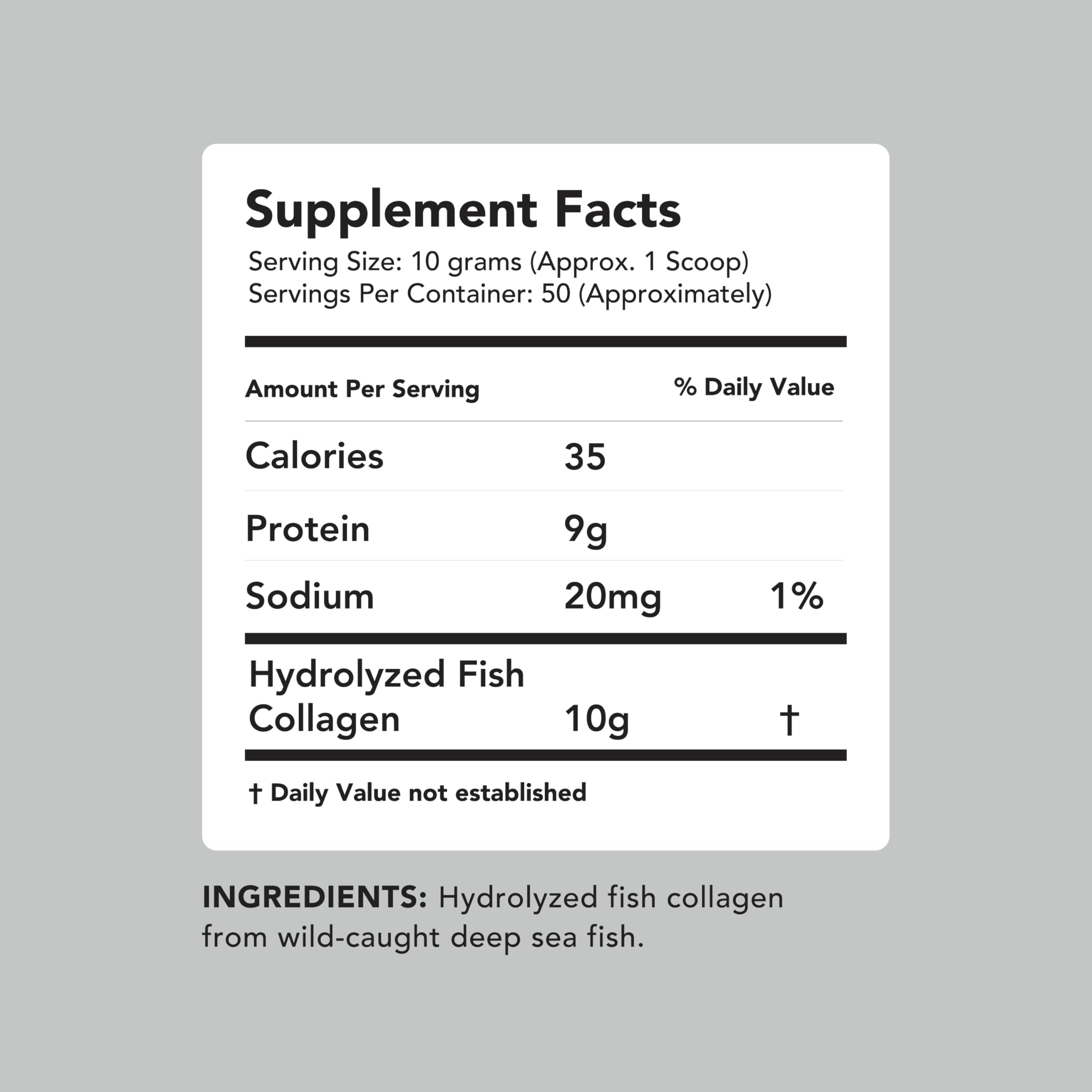 Serving scoop and 500g container of AMANDEAN Marine Collagen