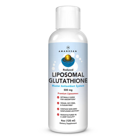 AMANDEAN Liposomal Glutathione bottle with label