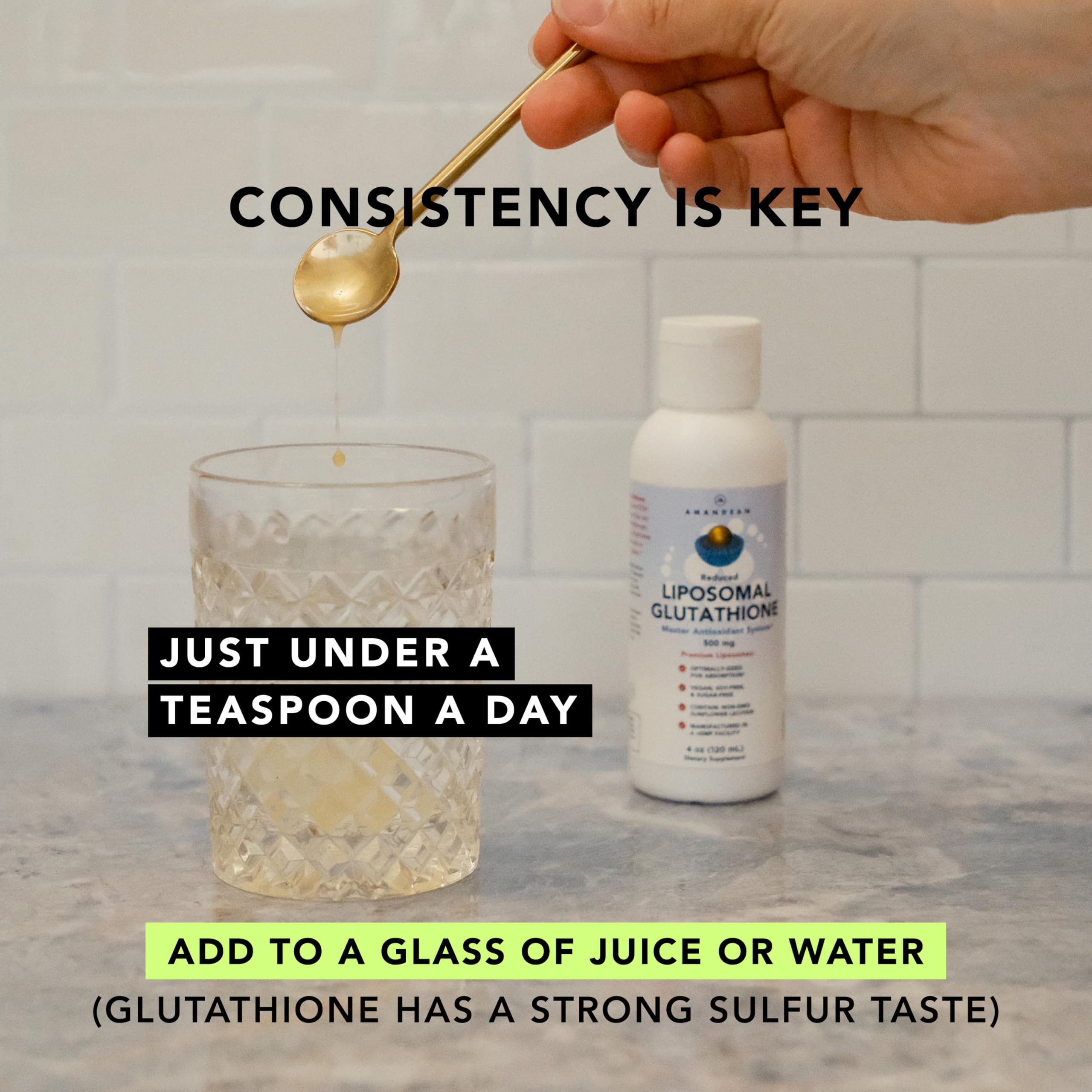Setria 500mg liposomal glutathione concept visual