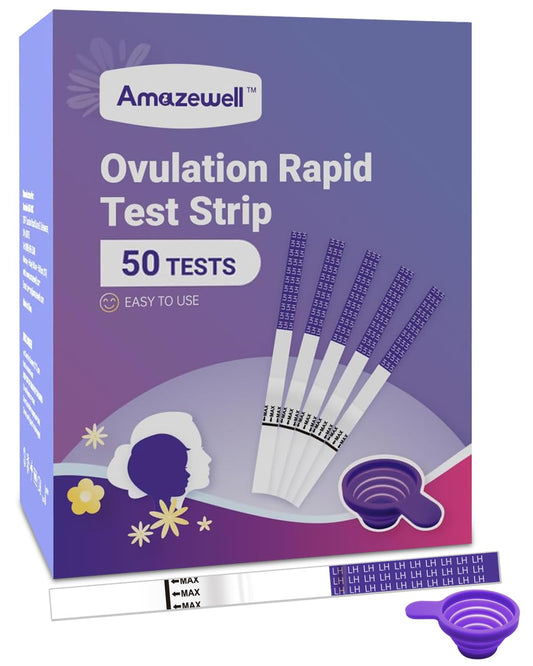 Amazewell Ovulation Test Strips with Cups bulk pack (50 pcs)