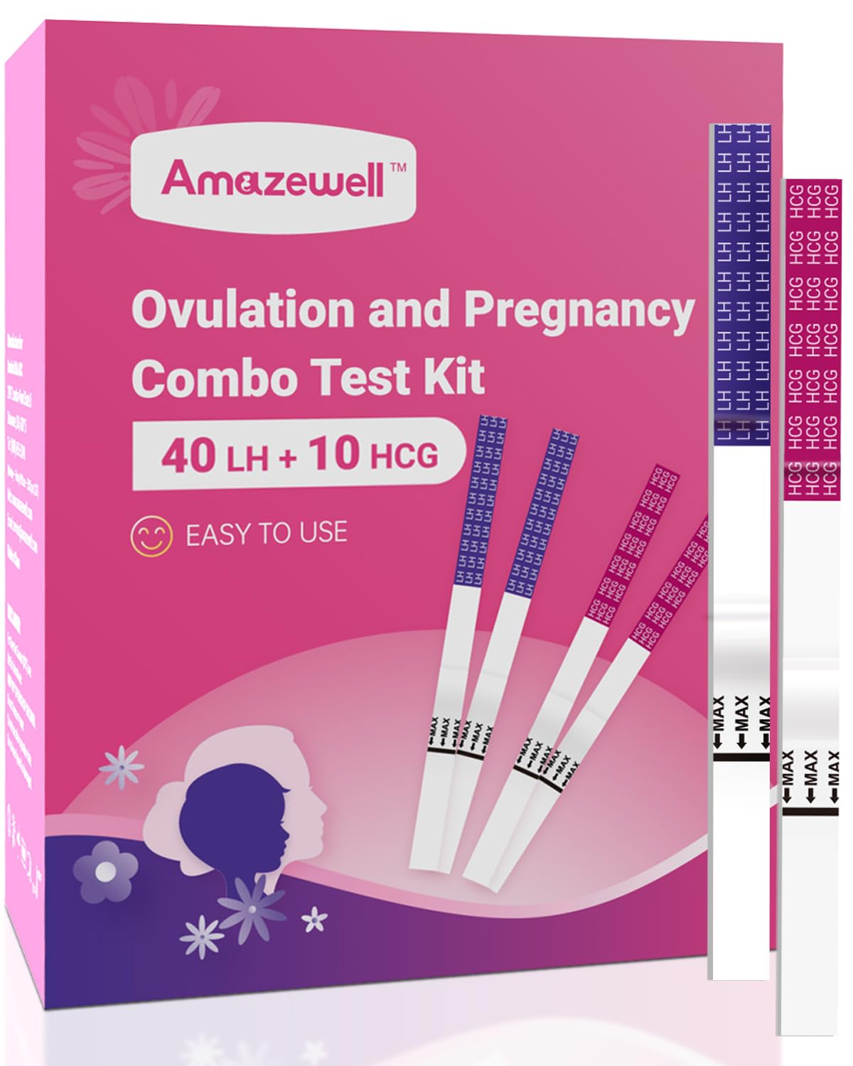 Amazewell Ovulation Test Strips kit (LH) with packaging and strips
