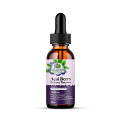 Bottle of Amazing Botanicals Acai Berry Tincture 10,000 mg with dropper, 30ml