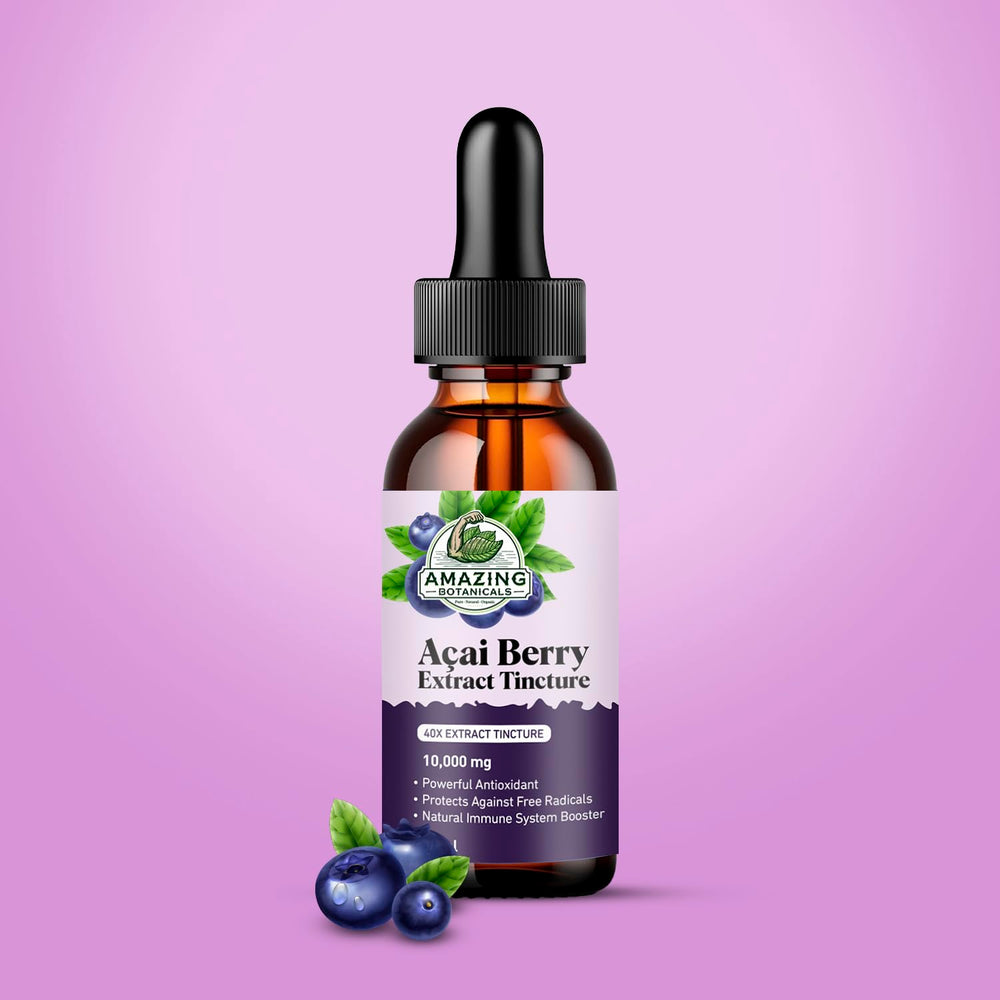 Dropper dispensing Acai Berry tincture, 10,000 mg per serving