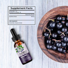 Fresh acai berries used in premium tincture production