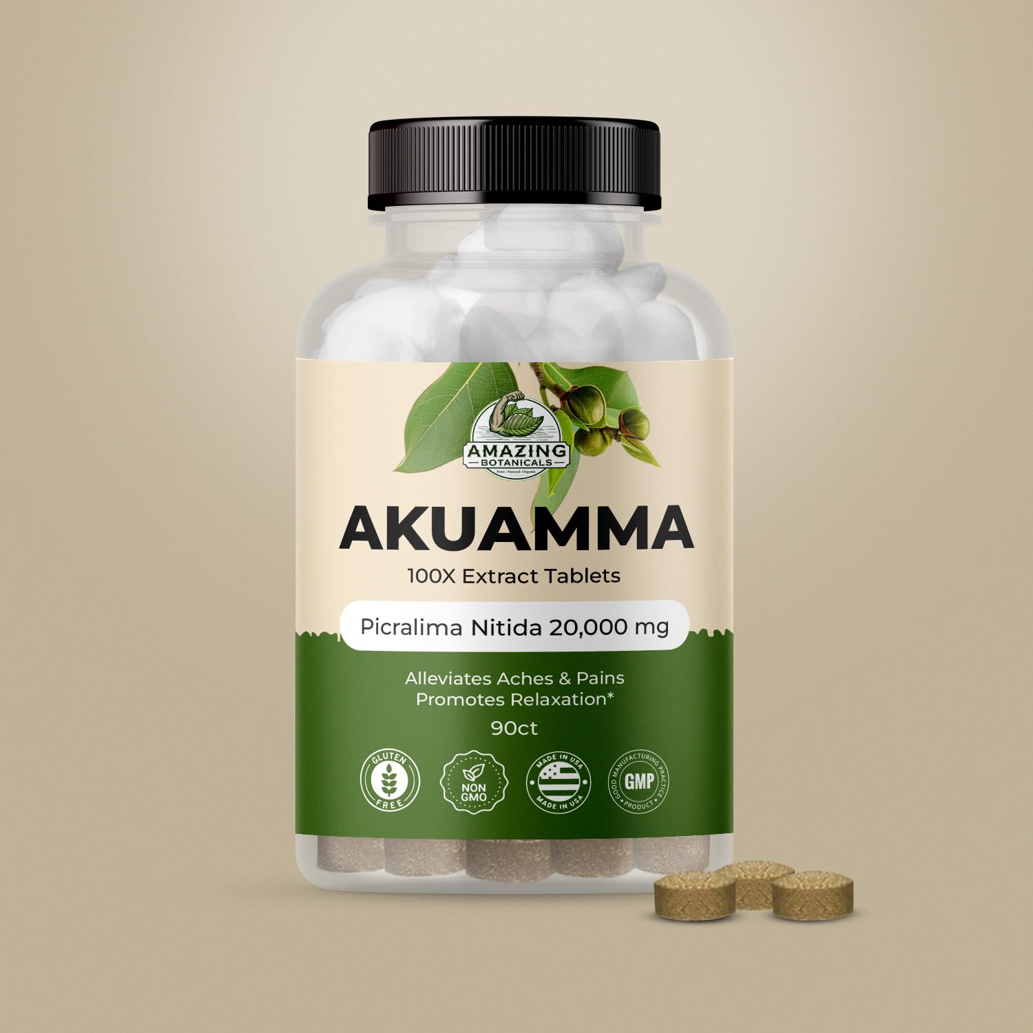 Akuamma tablets 90-count packaging