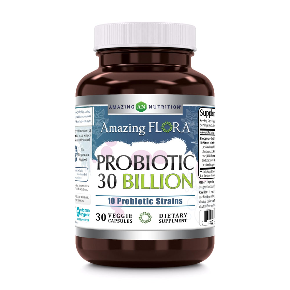 Bottle of Amazing Flora Probiotic 30 Billion with 10 strains