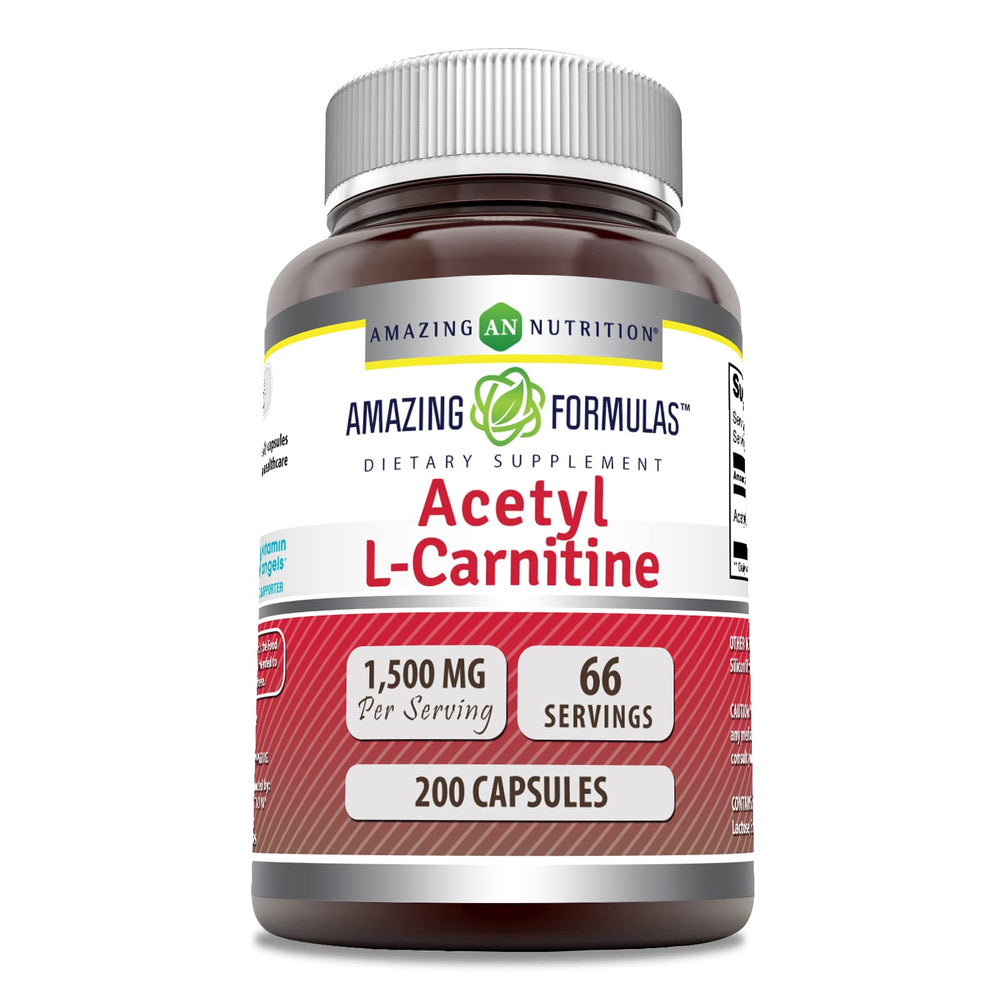 Bottle of Amazing Formulas Acetyl-Acetyl HCI 1500 mg vegetarian capsules