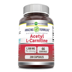 Bottle of Amazing Formulas Acetyl-Acetyl HCI 1500 mg vegetarian capsules