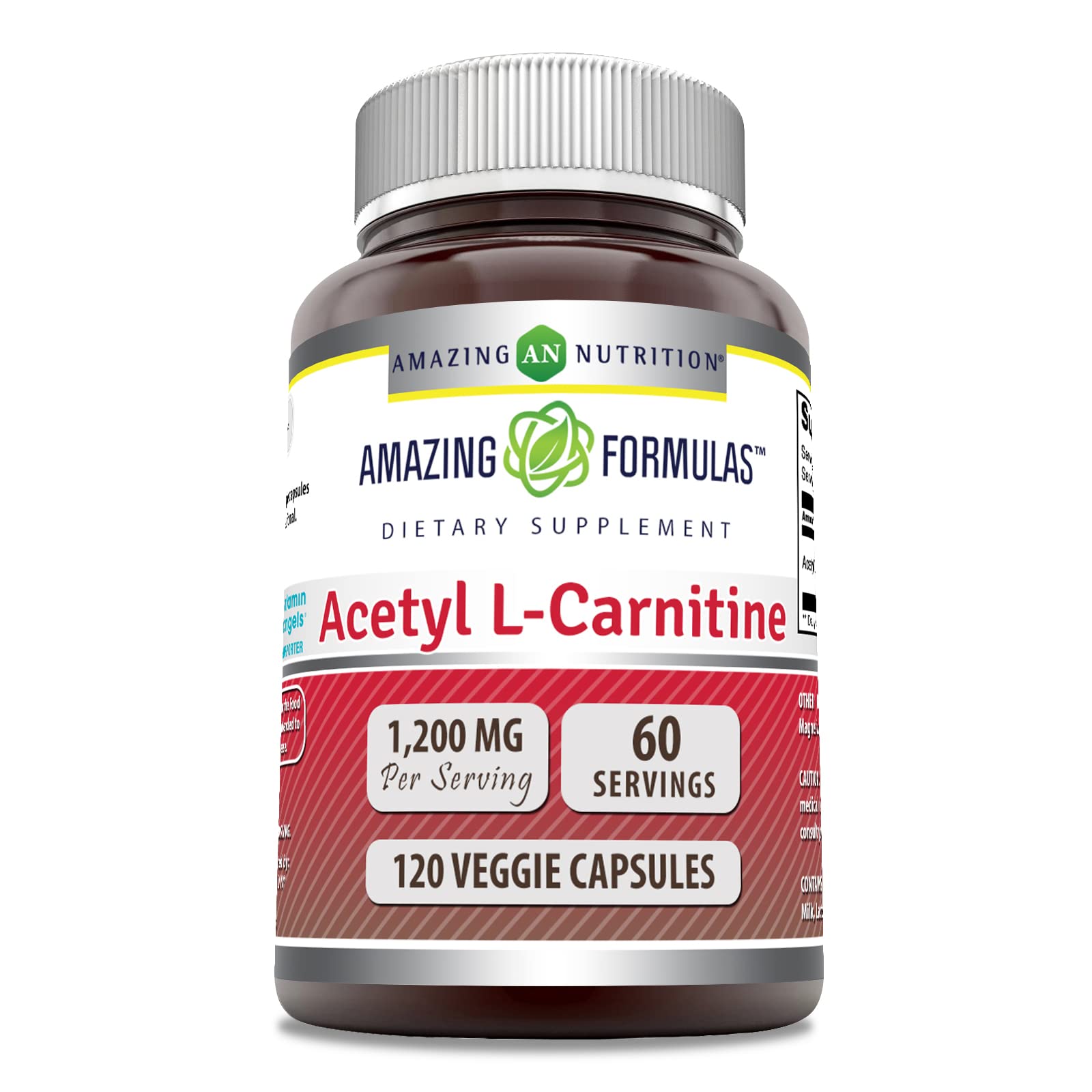 Front label of Amazing Formulas Acetyl L-Carnitine 1200 Mg bottle