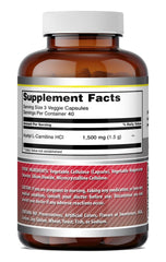 Close-up of Acetyl L-Carnitine HCI 1500 mg per serving