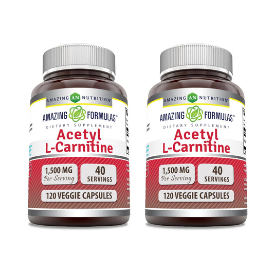 Amazing Formulas Acetyl L-Carnitine HCl 1500 mg Veggie Capsules bottle front