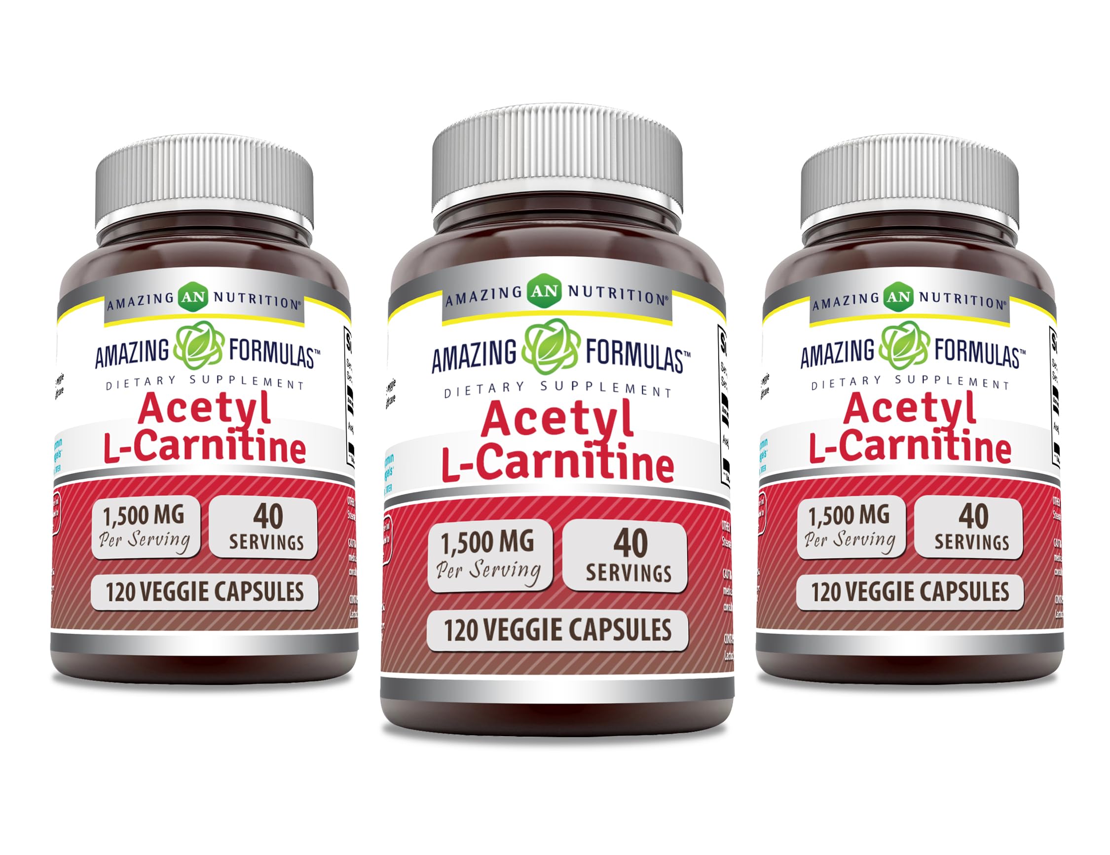 Bottle of Amazing Formulas Acetyl L-Carnitine HCl 1500 mg Veggie Capsules