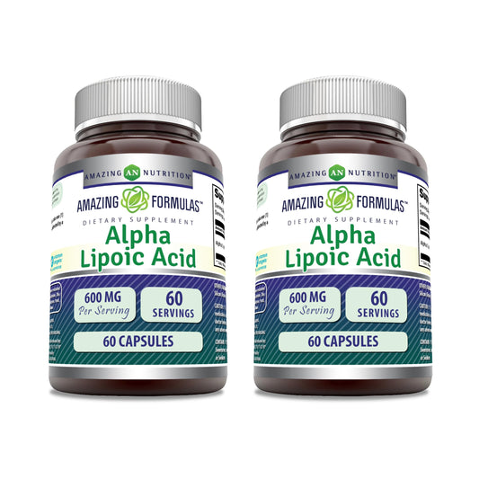 Bottle of Amazing Formulas Alpha Lipoic Acid 600 mg, 60 capsules