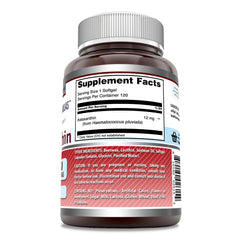 Astaxanthin bottle label showing GMO Free note