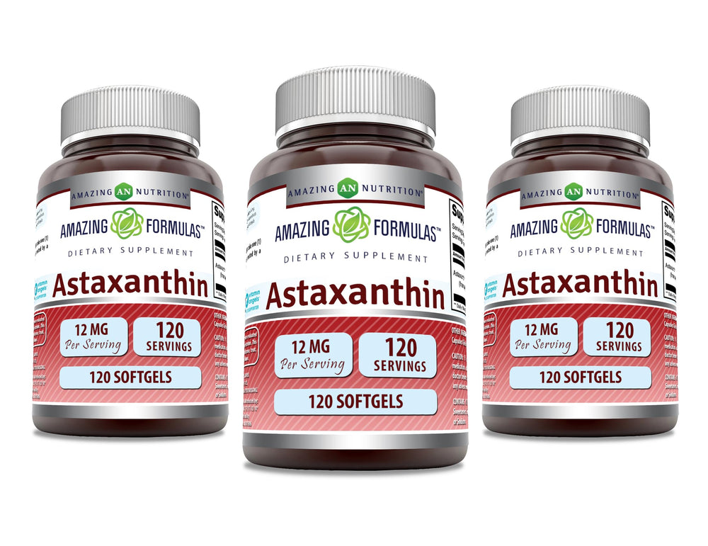 Amazing Formulas Astaxanthin 12mg Softgels bottle – front view