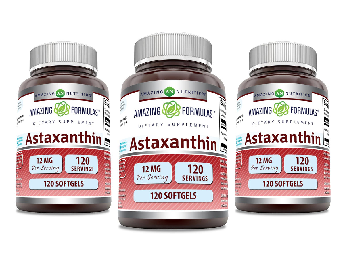 Amazing Formulas Astaxanthin 12mg Softgels bottle – front view