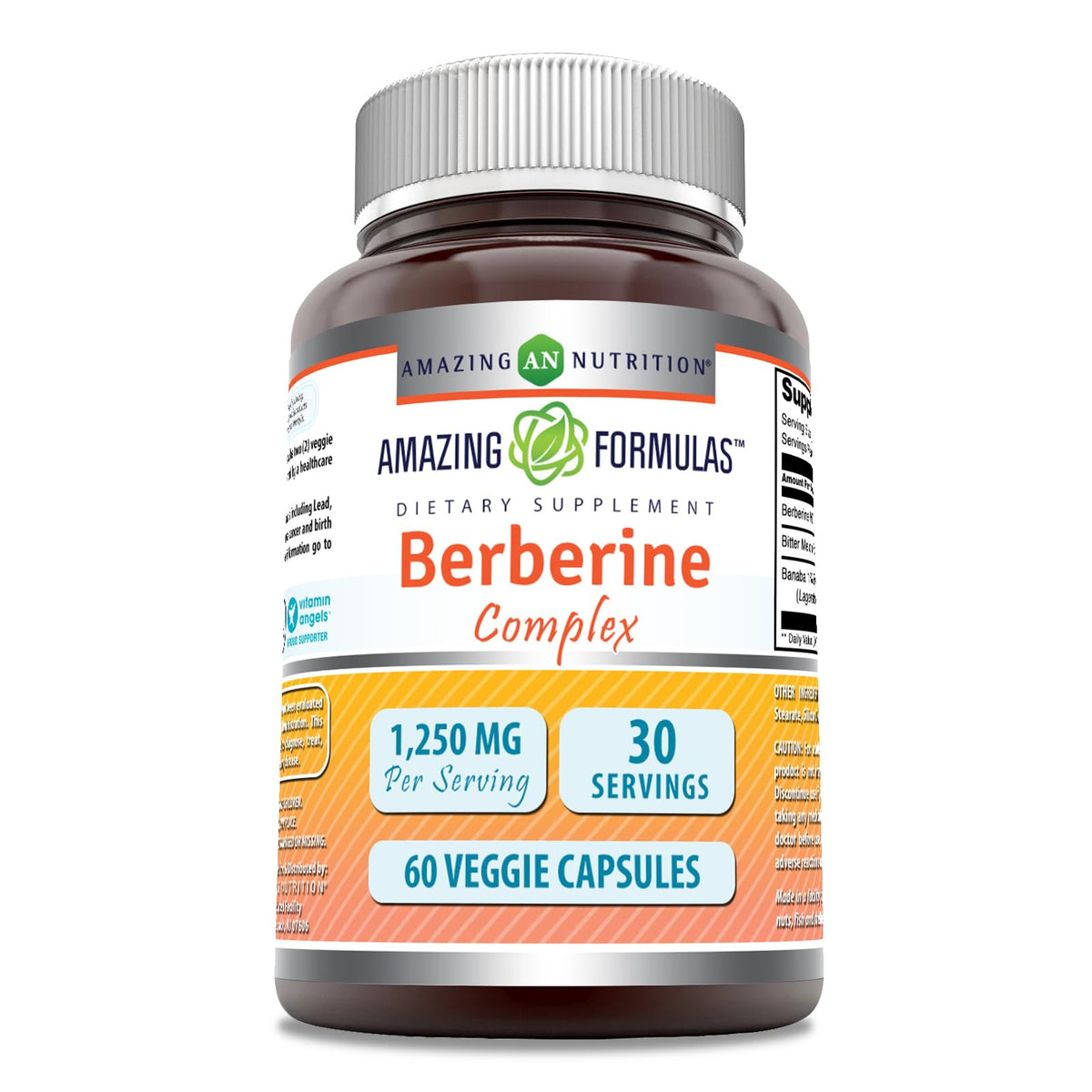 Front of Amazing Formulas Berberine Complex bottle with Bitter Melon & Banaba