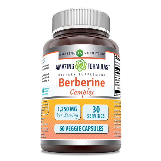 Front of Amazing Formulas Berberine Complex bottle with Bitter Melon & Banaba
