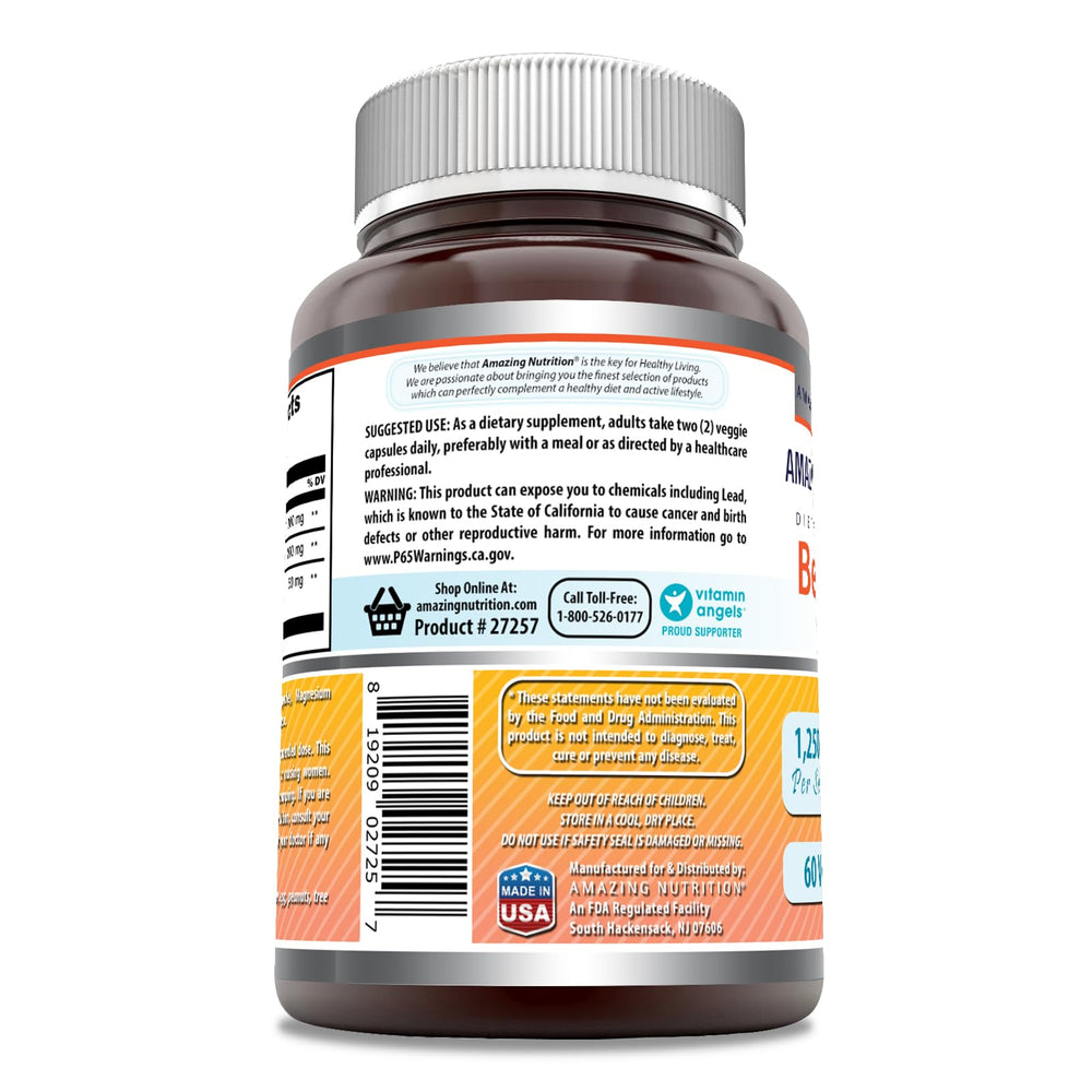 1250 mg per serving label on bottle
