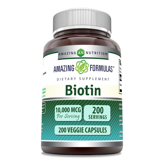 Amazing Formulas Biotin 10,000 mcg bottle – front view