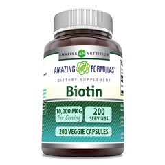 Amazing Formulas Biotin 10,000 mcg bottle – front view