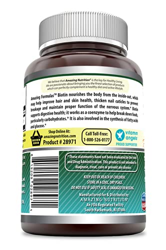 Non-GMO and Gluten Free Biotin supplement label