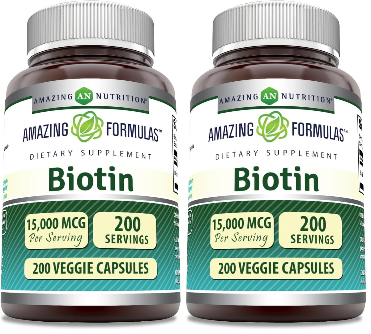Amazing Formulas Biotin 15000 mcg bottle – Pack of 2, front view