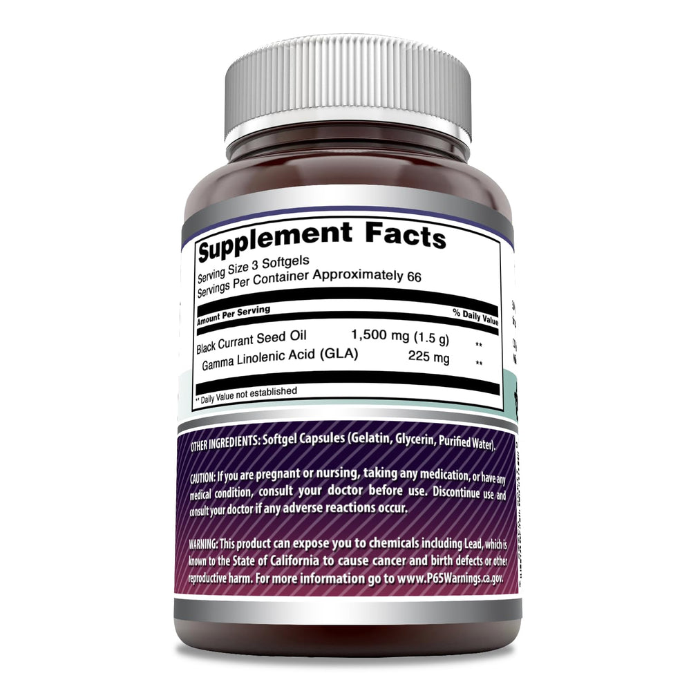 GLA (Gamma-Linolenic Acid) information on packaging