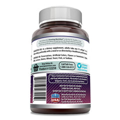 Product packaging showing 200 softgels, gluten-free and non-GMO badges