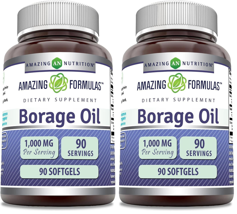 Bottle of Amazing Formulas Borage Oil Softgels 2000 mg per serving