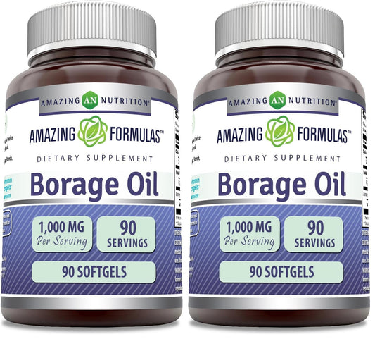Bottle of Amazing Formulas Borage Oil Softgels 2000 mg per serving