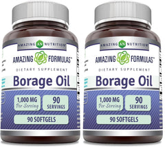 Bottle of Amazing Formulas Borage Oil Softgels 2000 mg per serving