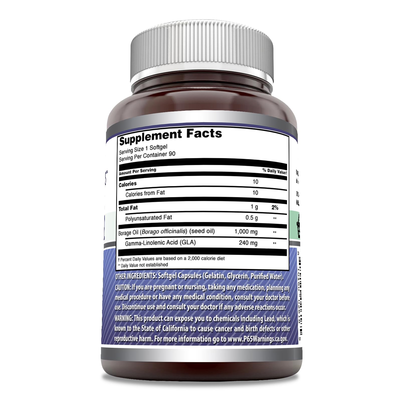 Close-up of Borage Oil Softgels capsules