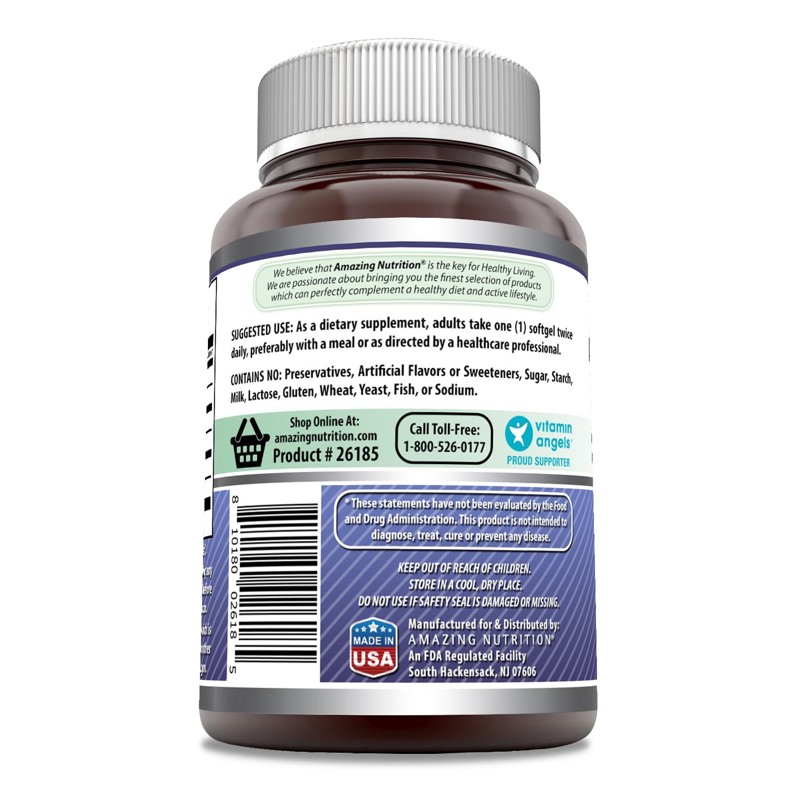 Side view of the Amazing Formulas Borage Oil bottle