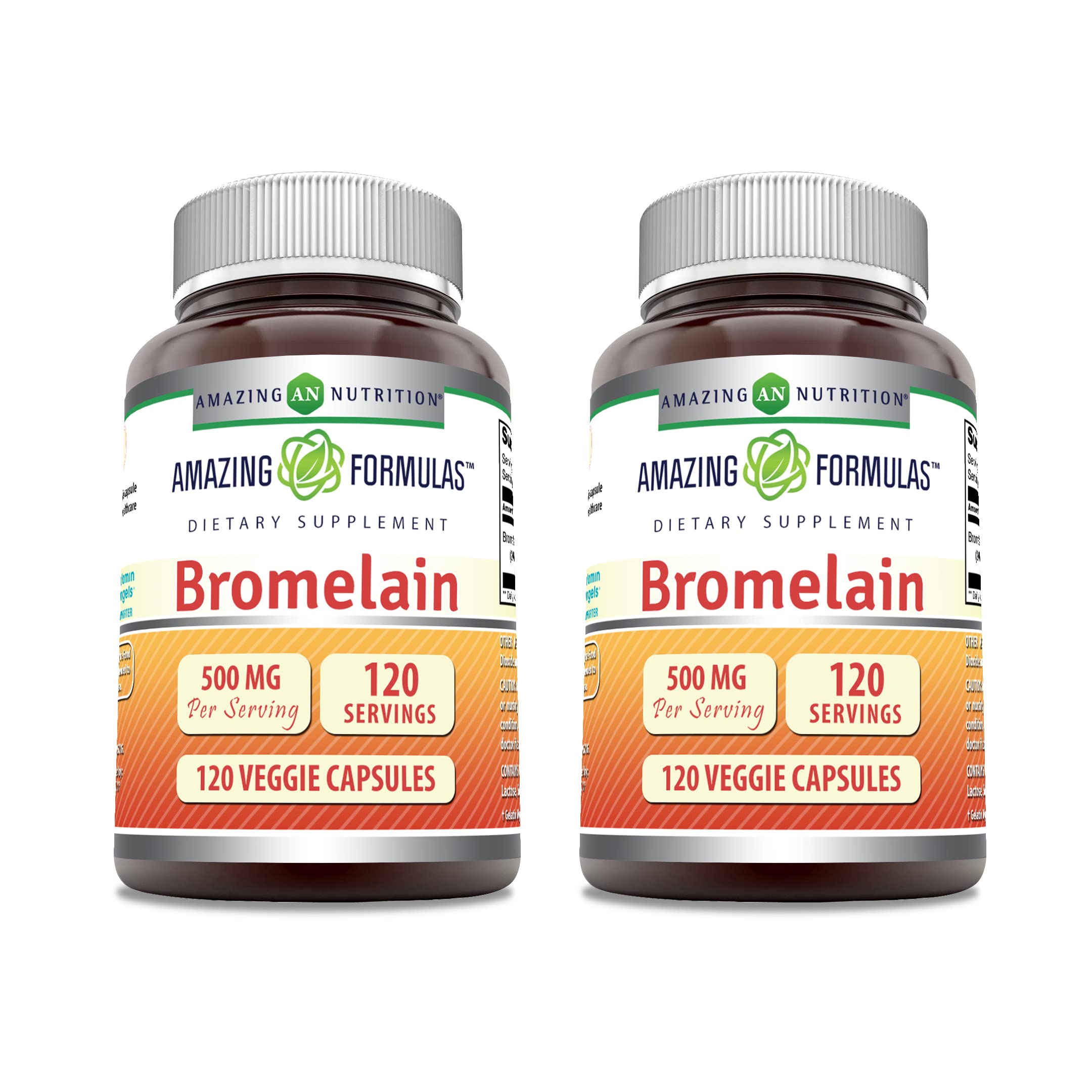 Amazing Formulas Bromelain 500 mg bottle - front view